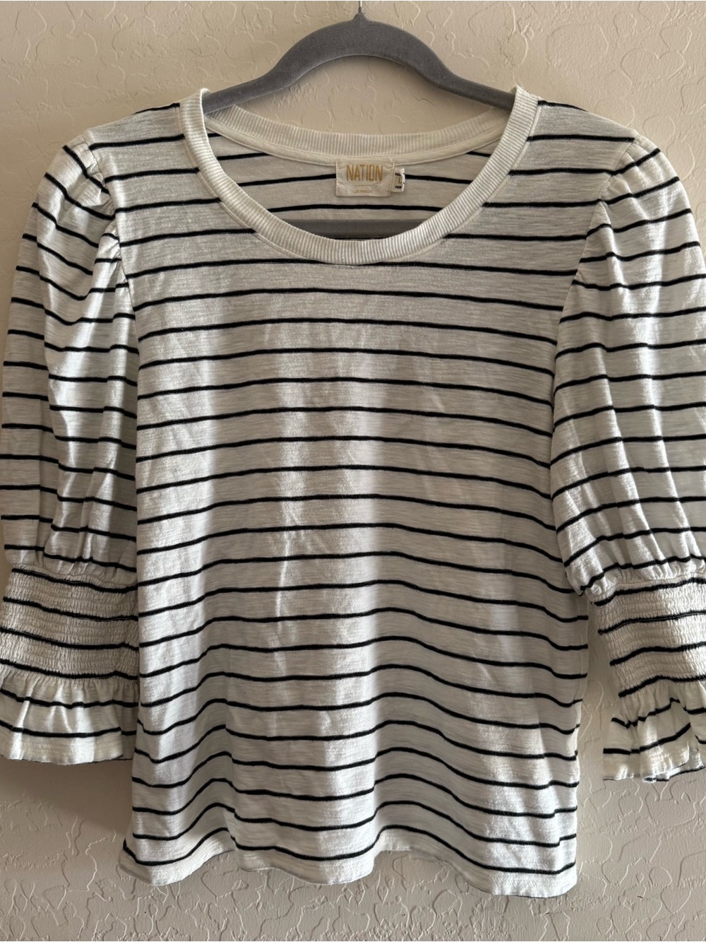 Nation LTD, large, 100% Pima Cotton, striped tee